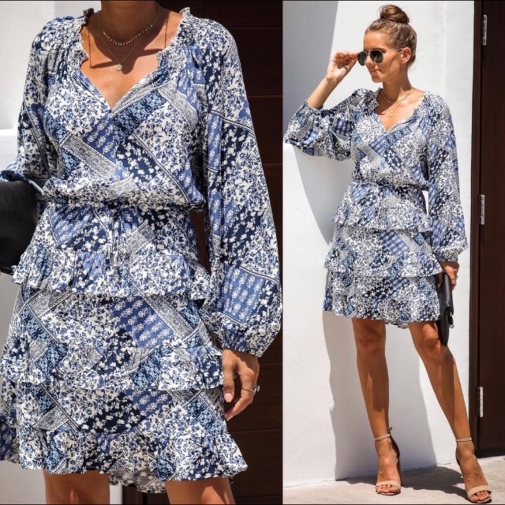 Boho Style Honey Punch Ruffle Dress 👗